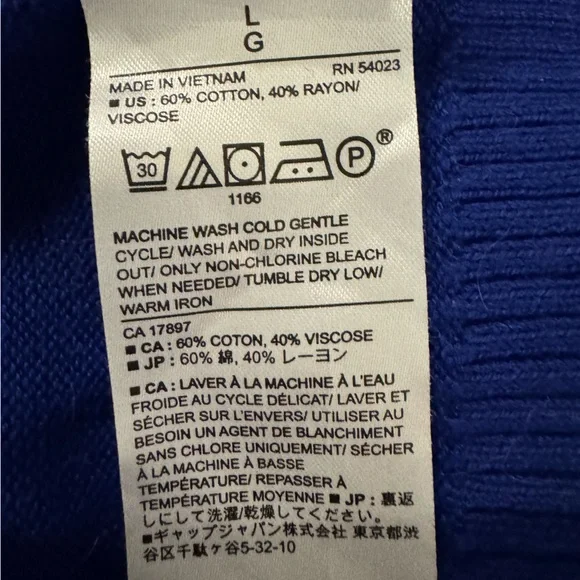 Banana Republic Royal Blue Knit Hoodie – Size Large - Picture 4 of 4